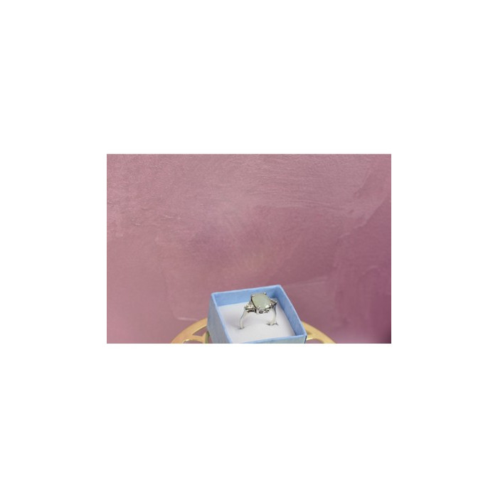 925 Sterling Silver Aventurine Ring Size 6.5