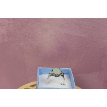 925 Sterling Silver Aventurine Ring Size 6.5