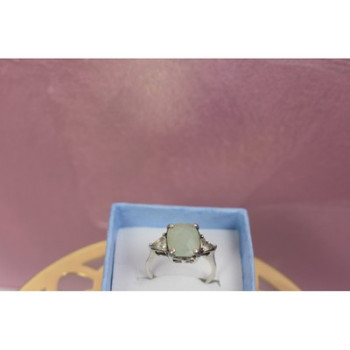 925 Sterling Silver Aventurine Ring Size 6.5