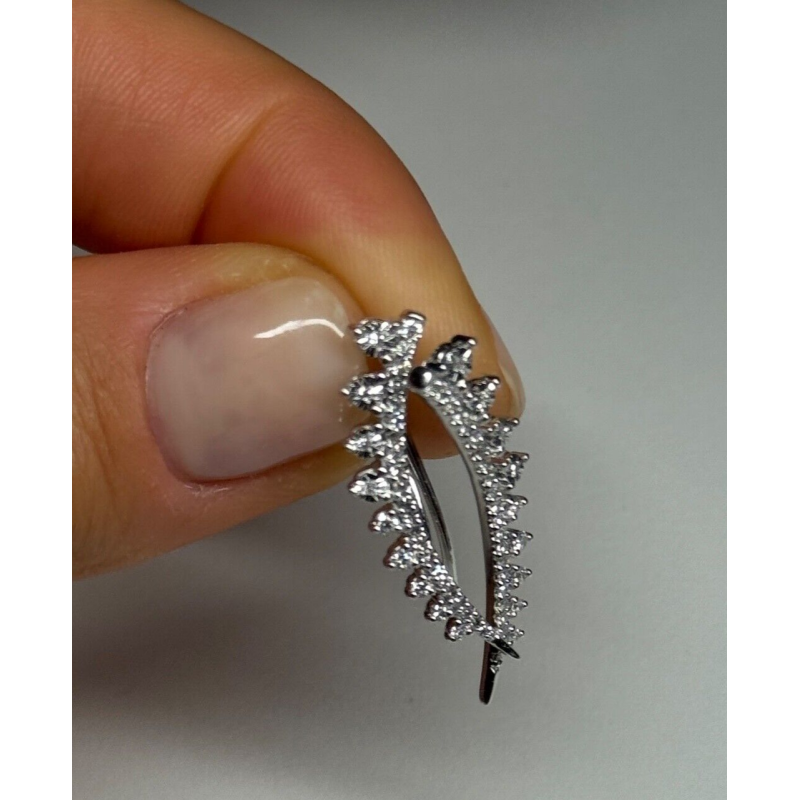 10K WHITE GOLD  DIAMONDS 0.9 CARAT EARRINGS LENGTH 26 mm