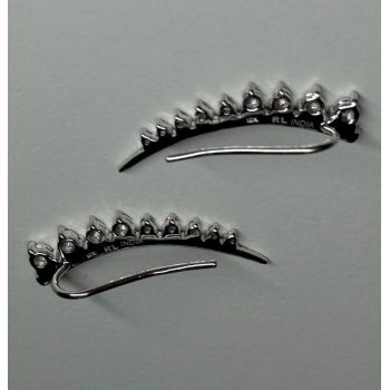 10K WHITE GOLD  DIAMONDS 0.9 CARAT EARRINGS LENGTH 26 mm