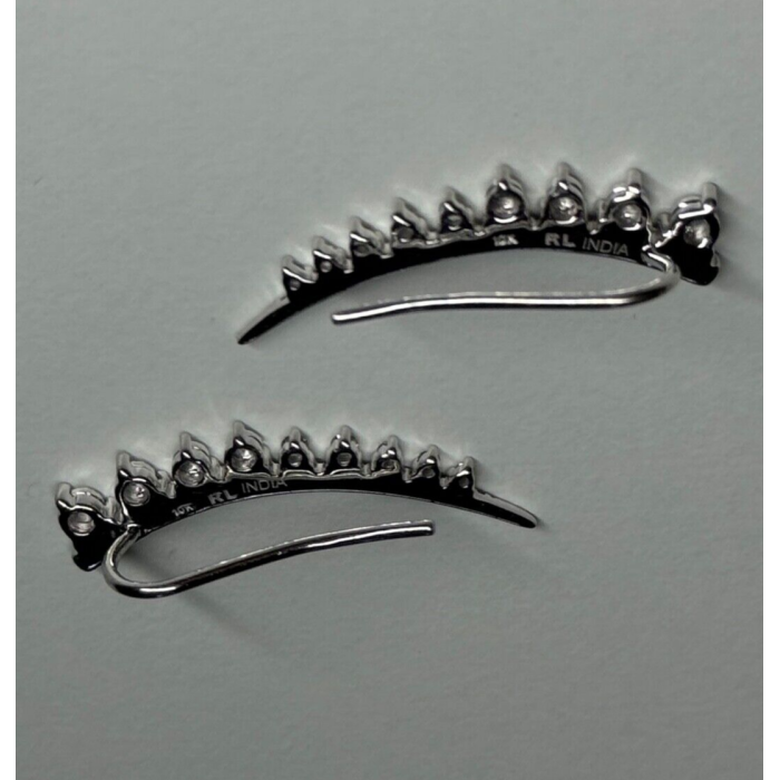 10K WHITE GOLD  DIAMONDS 0.9 CARAT EARRINGS LENGTH 26 mm