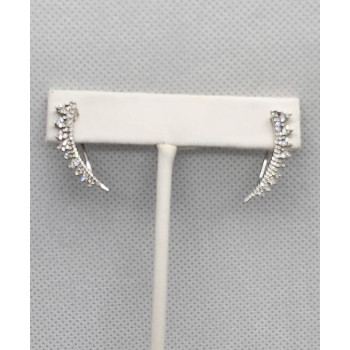 10K WHITE GOLD  DIAMONDS 0.9 CARAT EARRINGS LENGTH 26 mm