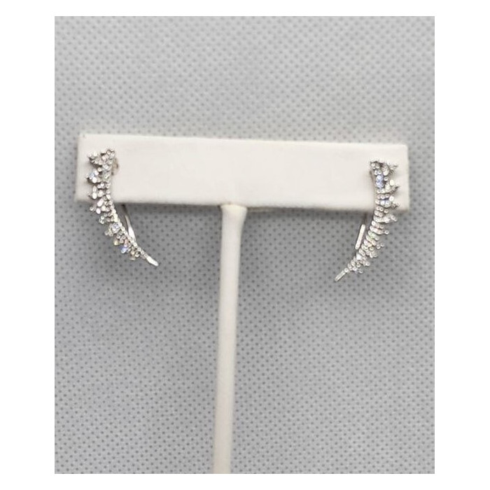 10K WHITE GOLD  DIAMONDS 0.9 CARAT EARRINGS LENGTH 26 mm