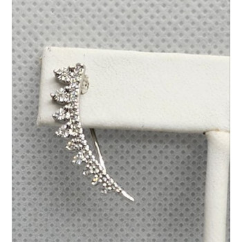 10K WHITE GOLD  DIAMONDS 0.9 CARAT EARRINGS LENGTH 26 mm