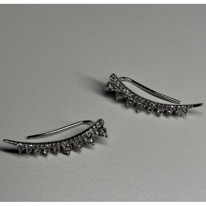 10K WHITE GOLD  DIAMONDS 0.9 CARAT EARRINGS LENGTH 26 mm