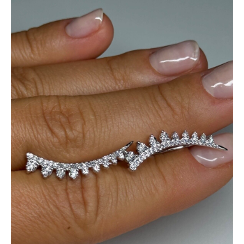 10K WHITE GOLD  DIAMONDS 0.9 CARAT EARRINGS LENGTH 26 mm