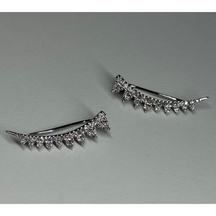 10K WHITE GOLD  DIAMONDS 0.9 CARAT EARRINGS LENGTH 26 mm