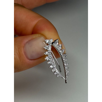 10K WHITE GOLD  DIAMONDS 0.9 CARAT EARRINGS LENGTH 26 mm