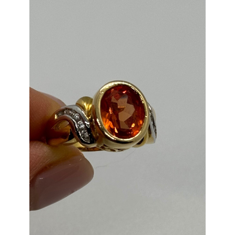 925 Sterling Silver Gold Plated CZ Ring Size 6