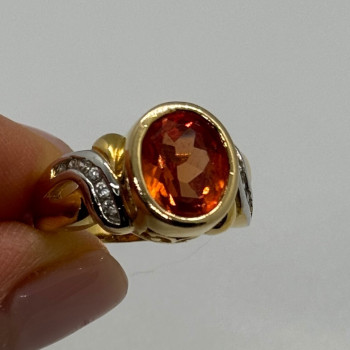925 Sterling Silver Gold Plated CZ Ring Size 6