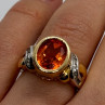 925 Sterling Silver Gold Plated CZ Ring Size 6