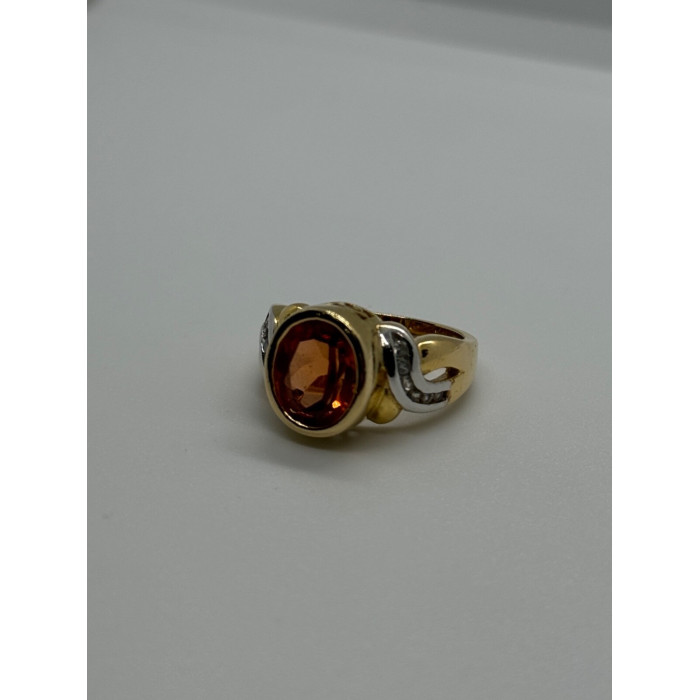 925 Sterling Silver Gold Plated CZ Ring Size 6