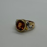 925 Sterling Silver Gold Plated CZ Ring Size 6