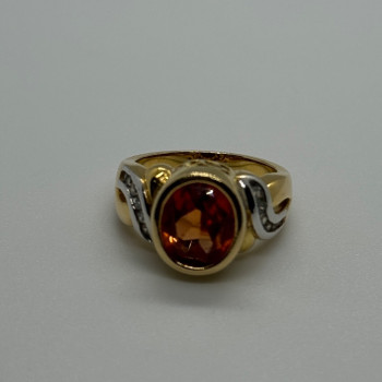 925 Sterling Silver Gold Plated CZ Ring Size 6