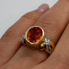 925 Sterling Silver Gold Plated CZ Ring Size 6
