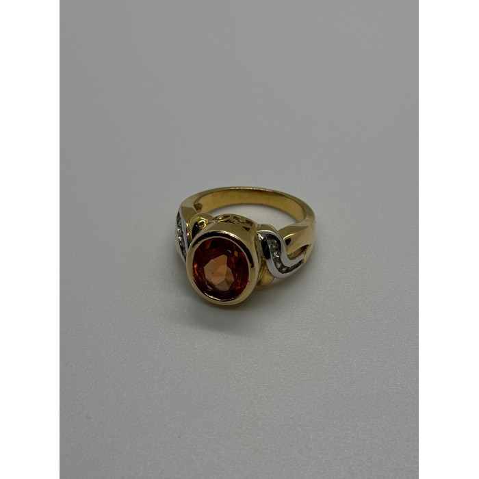 925 Sterling Silver Gold Plated CZ Ring Size 6