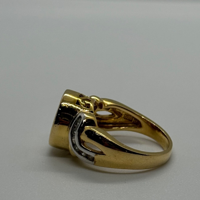 925 Sterling Silver Gold Plated CZ Ring Size 6