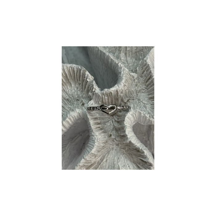 925 Sterling Silver CZ Heart Ring Size 8