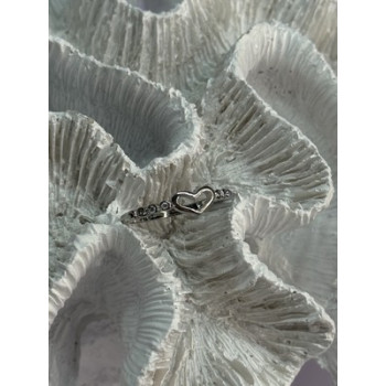 925 Sterling Silver CZ Heart Ring Size 8