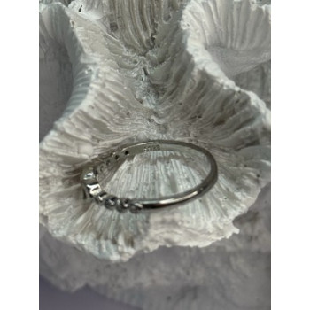 925 Sterling Silver CZ Heart Ring Size 8