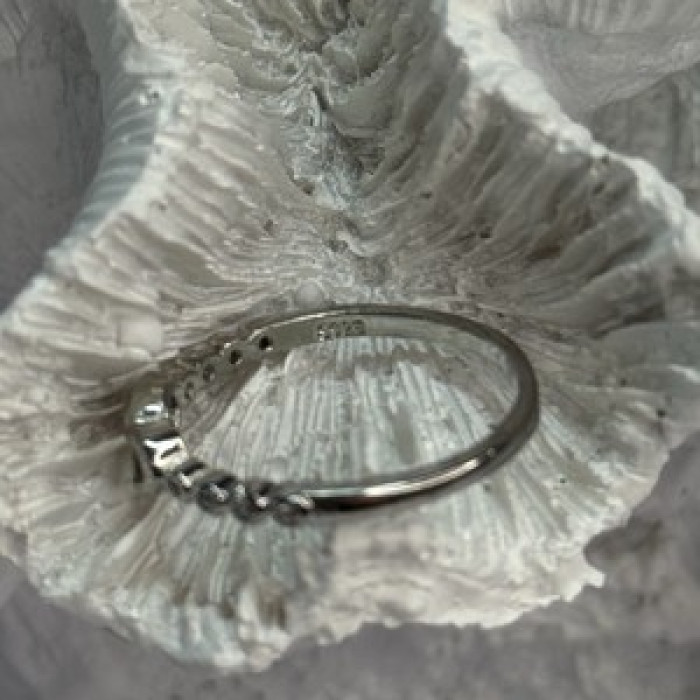 925 Sterling Silver CZ Heart Ring Size 8