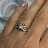 925 Sterling Silver White & Blue Sapphire Ring Size 7