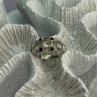 925 Sterling Silver White & Blue Sapphire Ring Size 7