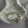 925 Sterling Silver White & Blue Sapphire Ring Size 7
