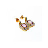 925 Sterling Silver Gold Plated Amethyst Stud Earrings