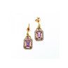 925 Sterling Silver Gold Plated Amethyst Stud Earrings