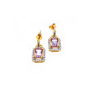 925 Sterling Silver Gold Plated Amethyst Stud Earrings