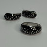 925 Sterling Silver Enamel Ring & Earrings Set Size 9