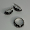925 Sterling Silver Enamel Ring & Earrings Set Size 9