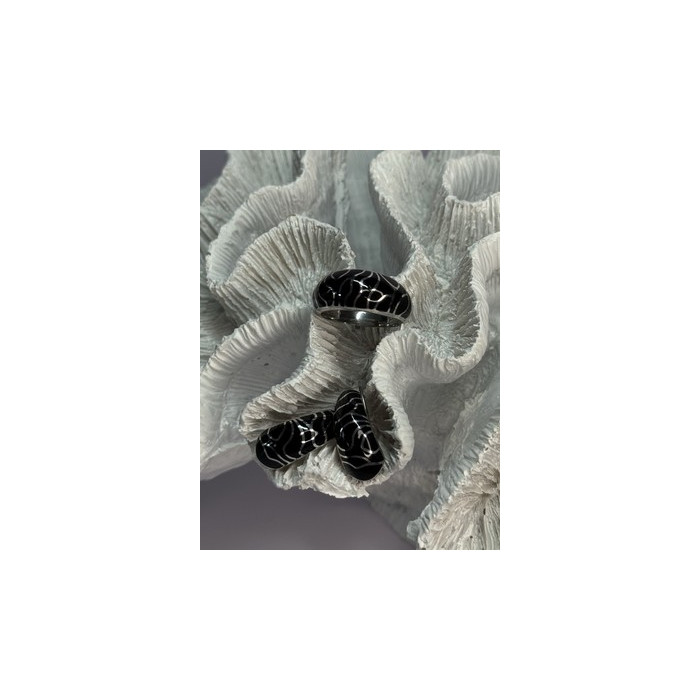 925 Sterling Silver Enamel Ring & Earrings Set Size 9