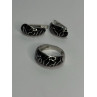 925 Sterling Silver Enamel Ring & Earrings Set Size 9