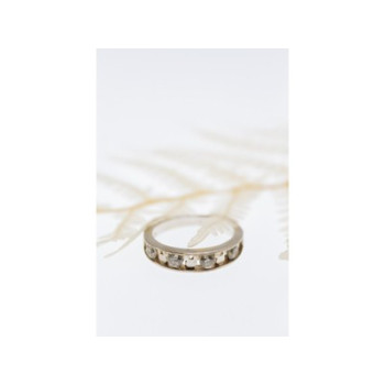 925 Sterling Silver White Topaz Ring Size 8 Disney