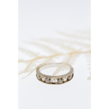 925 Sterling Silver White Topaz Ring Size 8 Disney