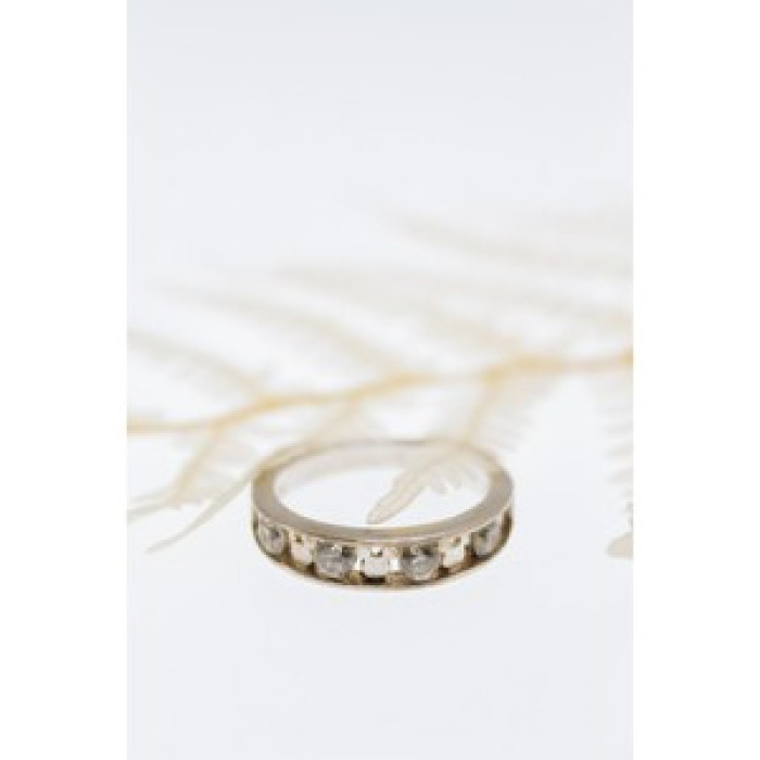 925 Sterling Silver White Topaz Ring Size 8 Disney