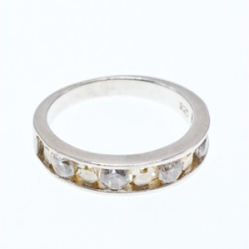 925 Sterling Silver White Topaz Ring Size 8 Disney