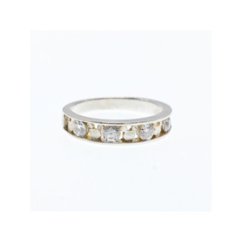 925 Sterling Silver White Topaz Ring Size 8 Disney