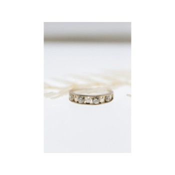 925 Sterling Silver White Topaz Ring Size 8 Disney