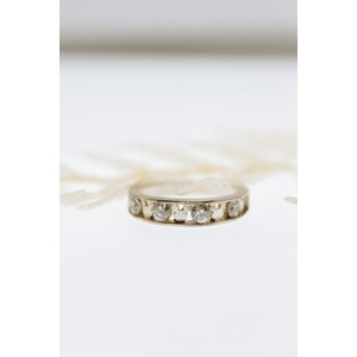 925 Sterling Silver White Topaz Ring Size 8 Disney