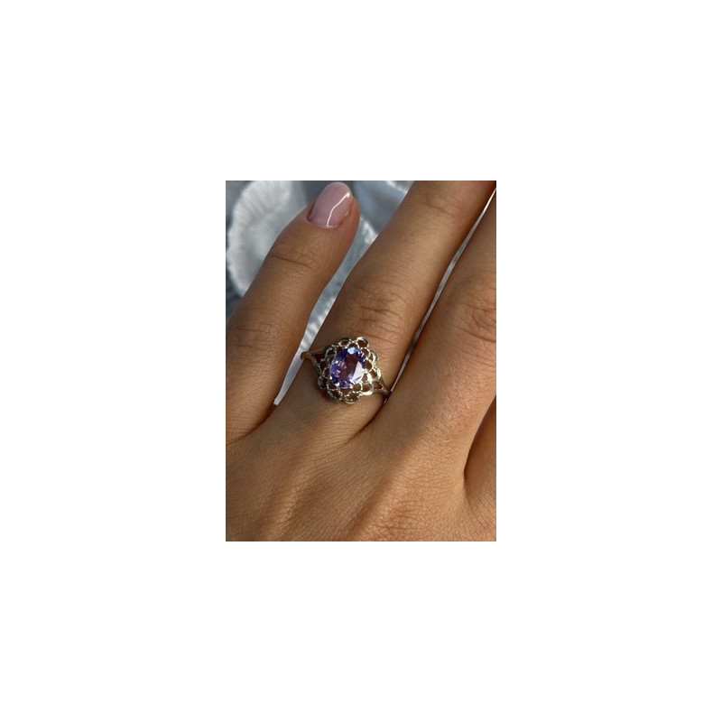 925 Sterling Silver Amethyst Ring Size 7.5