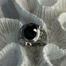 925 Sterling Silver Onyx & Beryl Ring Size 9