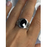 925 Sterling Silver Onyx & Beryl Ring Size 9