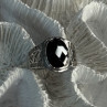 925 Sterling Silver Onyx & Beryl Ring Size 9