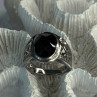 925 Sterling Silver Onyx & Beryl Ring Size 9