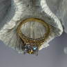 925 Sterling Silver Gold Plated Bge CZ Ring Size 7