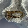 925 Sterling Silver Gold Plated Bge CZ Ring Size 7